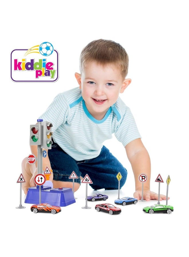 Kiddie Play Traffic Signs and Crosswalk Light Signal Toys for Kids (12pcs) - Image 5