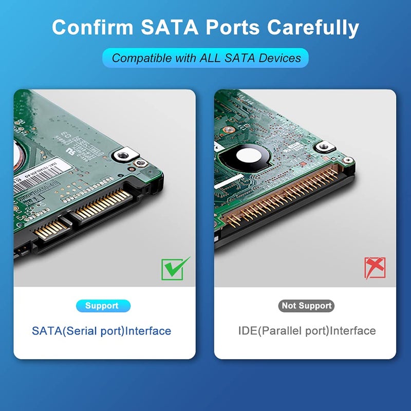 ELECTOP كابل SATA III، كابل بيانات HDD SDD مستقيم بسرعة 6Gbps، SATA 3.0 مضفر نايلون مع قفل لتوصيل HDD و SSD و محرك CD و كاتب CD (20 بوصة، أسود، 5 عبوات) - Image 3