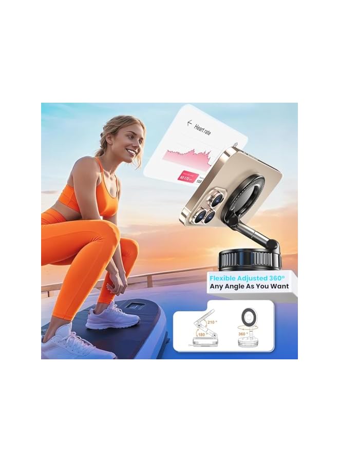 S-TOP Car Phone Holder 2025, Magnetic Vacuum Suction Cup Mount with 360° Rotation Adjustable Stand, Strong Grip Mobile Holder for Dashboard Windshield Travel Accessories, - Image 4