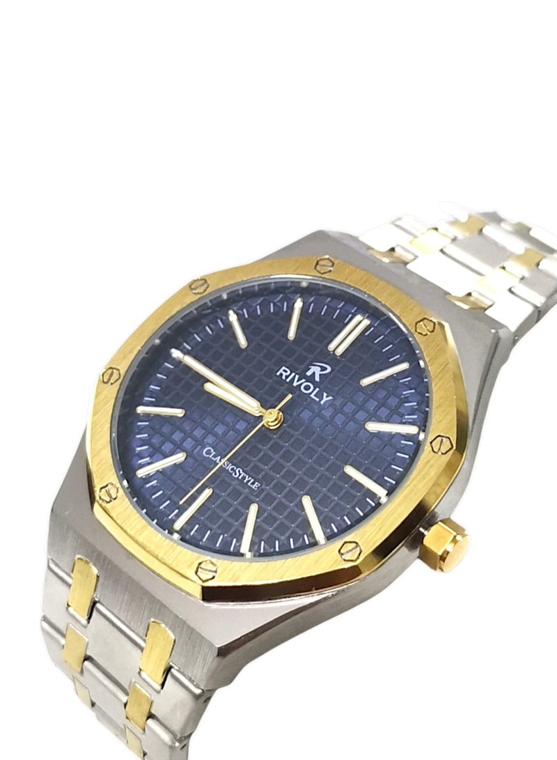 ريفولي ساعة يد للرجال من الستانلس ستيل بعرض انالوج وحركة كوارتز ، سهلة القراءة بتصميم عصري مقاوم للماء، ساعة يد كلاسيكية فاخرة بواجهة كبيرة - Image 5