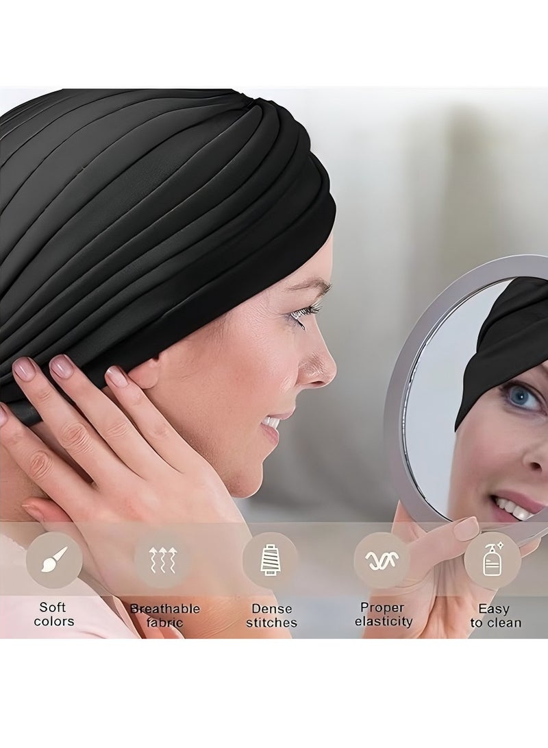 طقم 6 قطع طقم قبعات حجاب نسائية محجبة 6 قطع قبعة حجاب إسلامي قبعة حجاب إسلامية عمامة الحجاب الداخلي وشاح الحجاب الداخلي السفلي غطاء رأس ناعم محبوك أنبوبي - Image 3