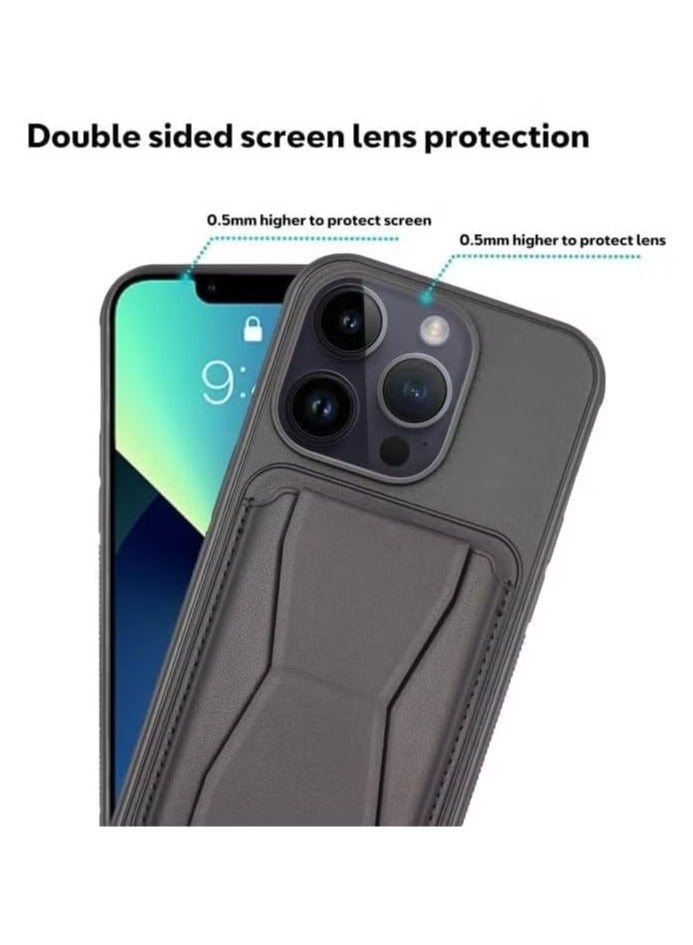 MIGOFAST iPhone 16 Pro Case with Card Holder Magnetic iPhone 16 Pro Cover Kickstand PU Leather Shockproof Protective Case for iPhone 16 Pro 6.3 Inch - Image 3