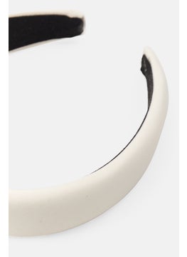 Lefties Women Broad Padded Fashionable Headband, White  - Image 3
