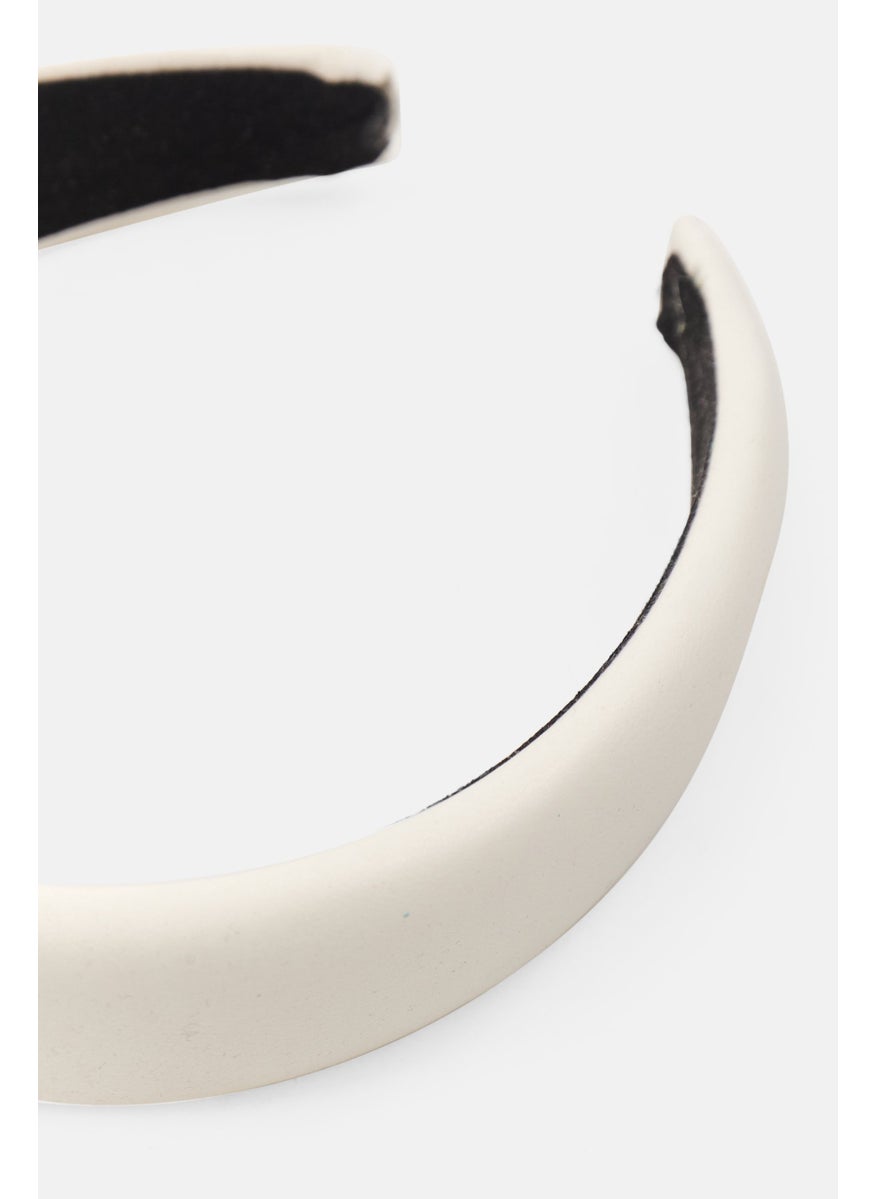 Lefties Women Broad Padded Fashionable Headband, White  - Image 3