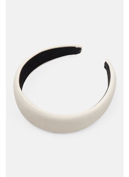 Lefties Women Broad Padded Fashionable Headband, White  - Image 2