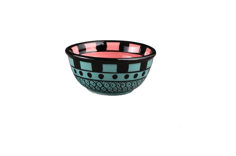 Caffeine Ceramic Handmade Sea Green & Pink Glossy Katori Bowl (Set of 2) - Image 2