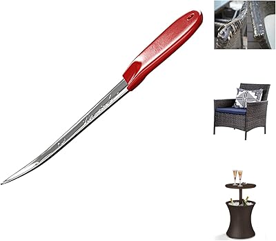 SANMENMO SANMENMO Wicker Repair Tool, Stainless Steel Prying Tool with Silicone Handle Cover, Dragon Pattern No Metal Burrs  - Image 1