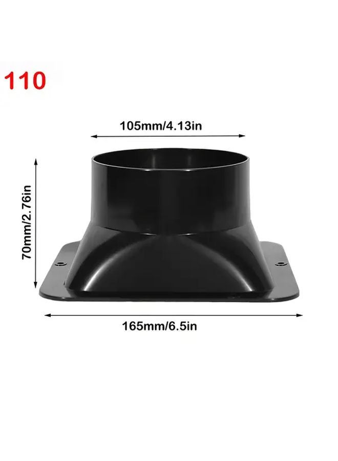 ABS Plastic Wall Flange Connector For Ventilation Pipes Adjustable Black 110mm - Image 1