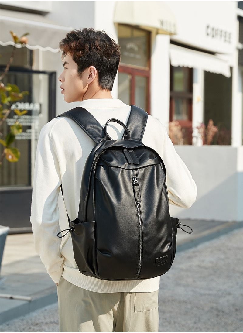 RAHALA GLD115 15.6-Inch Laptop Multi-Pocket Leather Casual Backpack Bag Brown  - Image 2