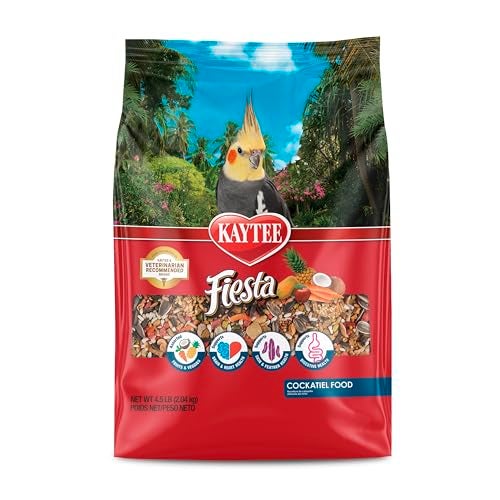 Kaytee Fiesta Cockatiel Food, Nutritious and Fun Blend, Supports Skin, Feather, Digestion, Brain and Heart Health, 4.5 pounds - Image 1