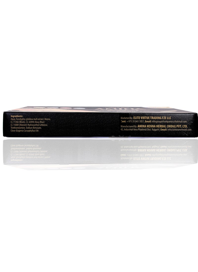 Amina - Organic Henna Instant Tattoo Amina Henna Mehendi Cone Black 3 Pieces X 25 gm - Image 1