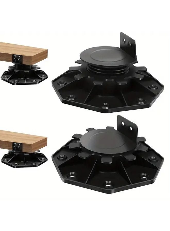 قطعتان دعامة أرضية بلاستيكية قابلة للتعديل لرفع الأرضيات الخشبية والحجرية والأسطح والتراسات متينة - Image 1