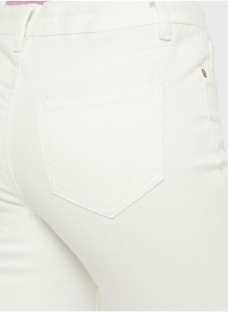 Laser Cut Detail Skinny Fit Jeans