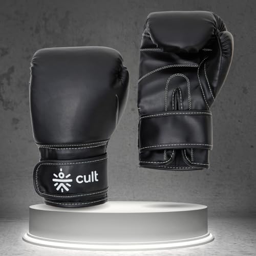 Cult Neo Boxing Gloves 12 OZ – Pro-Style Training Gloves for Sparring, Heavy Bag & Mitt Work – Premium PU Leather, Shock Absorbing Padding, Ergonomic Design with Wrist Support – Black - Image 1