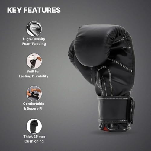 Cult Neo Boxing Gloves 12 OZ – Pro-Style Training Gloves for Sparring, Heavy Bag & Mitt Work – Premium PU Leather, Shock Absorbing Padding, Ergonomic Design with Wrist Support – Black - Image 2