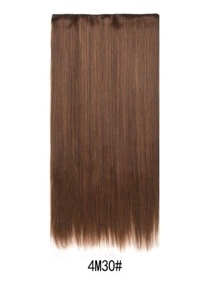 Estelle Eestelle full head one-piece long straight and Body Wave hair extension, with 5 clips, suitable for women and girls (#4M30, Straight) - Image 2