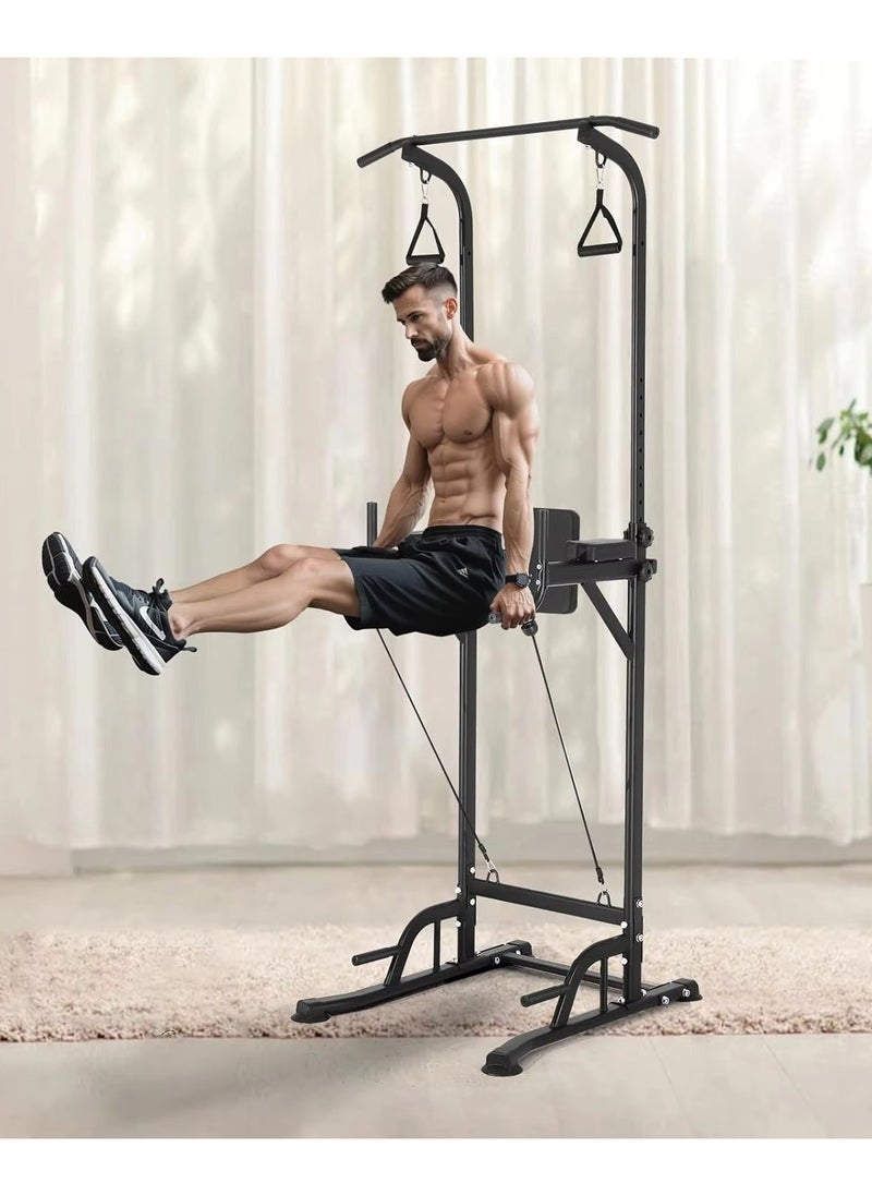 Generic Adjustable Power Tower Dip Station Pull Up Bar Home Gym Strength Trainer Workout Pull Up Bar Multi-Function Push Up Equipment  - Image 2