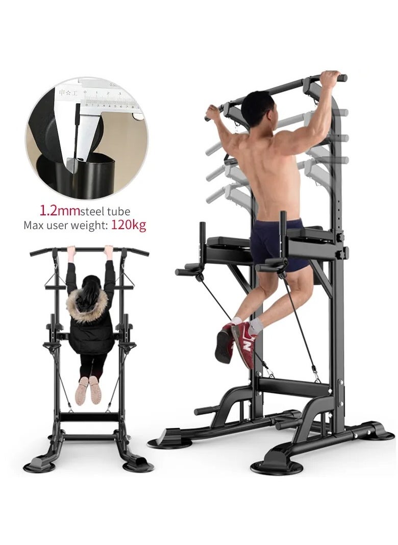Generic - Adjustable Power Tower Dip Station Pull Up Bar Home Gym Strength Trainer Workout Pull Up Bar Multi-Function Push Up Equipment - Image 1