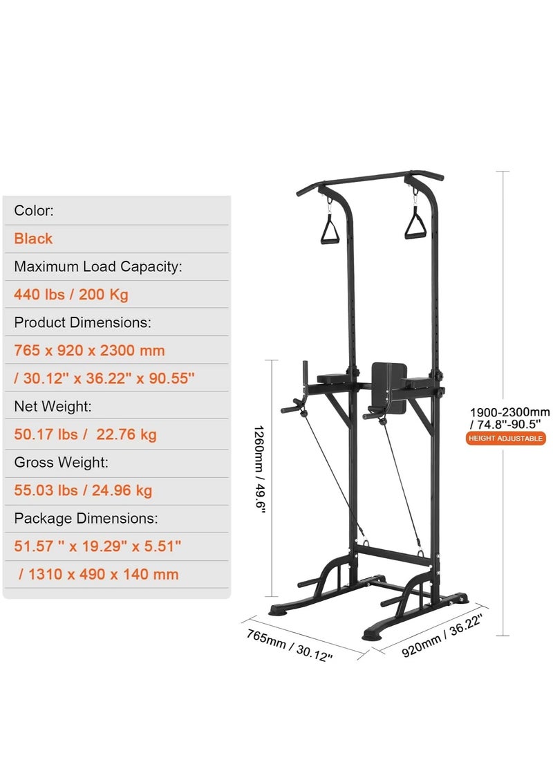 Generic - Adjustable Power Tower Dip Station Pull Up Bar Home Gym Strength Trainer Workout Pull Up Bar Multi-Function Push Up Equipment - Image 1