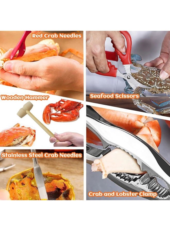 CLEABANKE Crab Leg Crackers and Tools for Seafood,29 PCS Lobster Crackers Crab Tools Forks for Eating Nut Crackers Set for All Nuts（29pcs） - Image 3