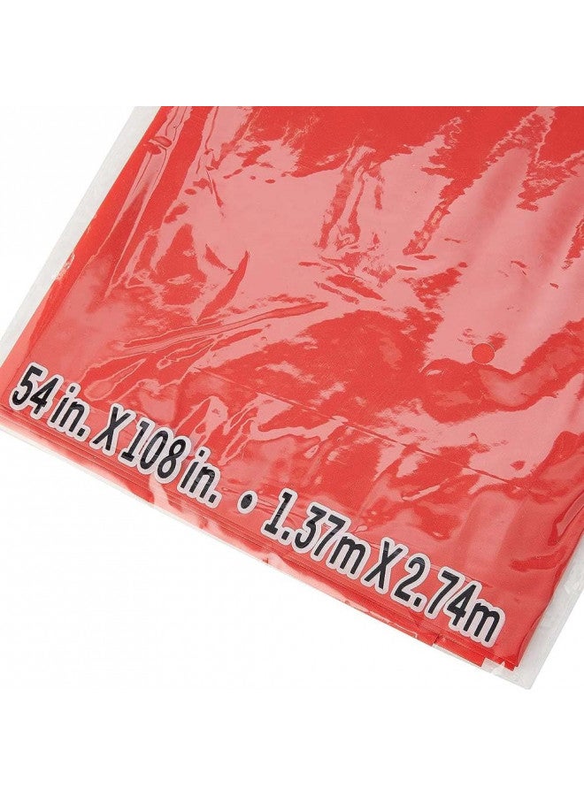 Unique Stunning Ruby Red Rectangular Plastic Table Cover - 54" x 108", 1 Count - Premium Quality Tablecloth, Eye-Catching & Vibrant Design - Ideal For Parties & Events - Image 2
