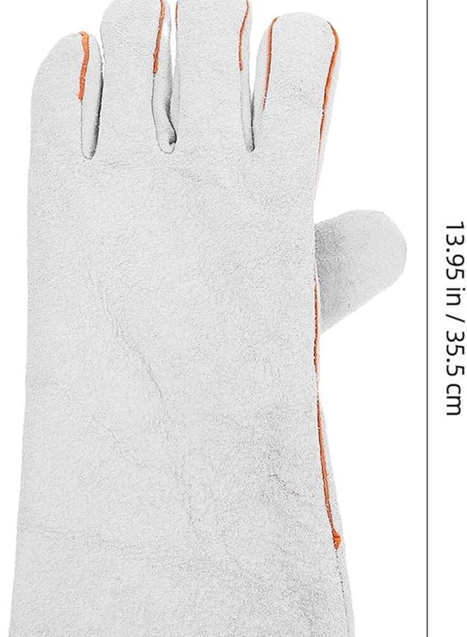 Kisangel Heat Cowhide Welding Gloves Extended Forearm Protection Men Women Work Gloves Welding Soldering Industrial Use - Image 3