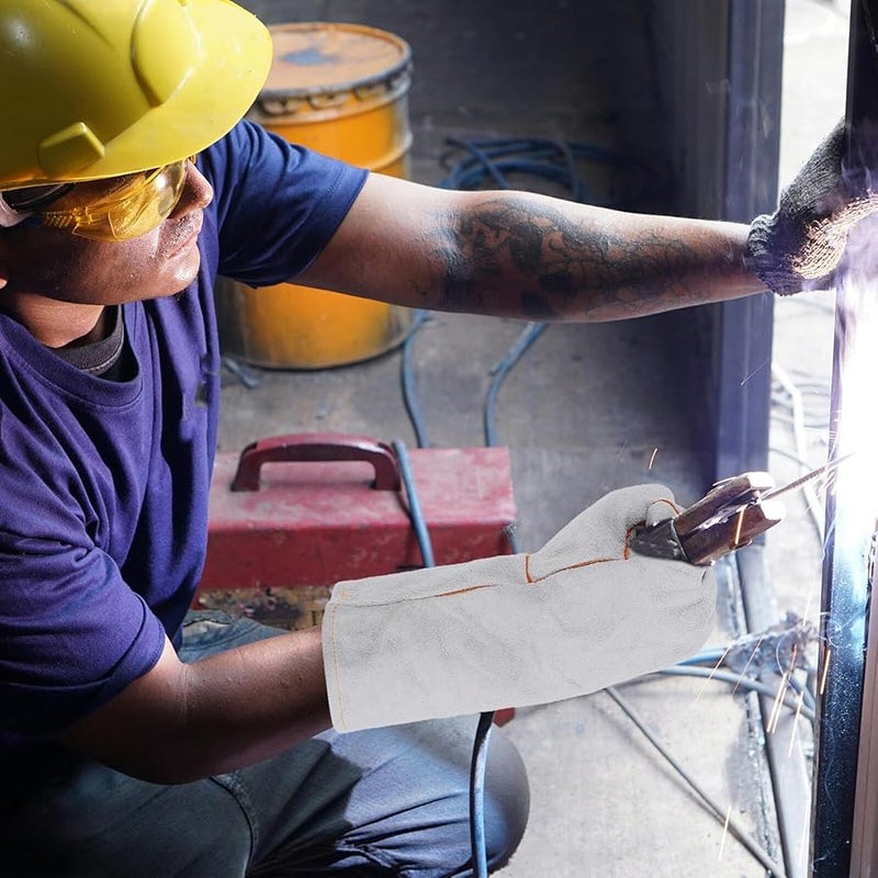 Kisangel Heat Cowhide Welding Gloves Extended Forearm Protection Men Women Work Gloves Welding Soldering Industrial Use - Image 5