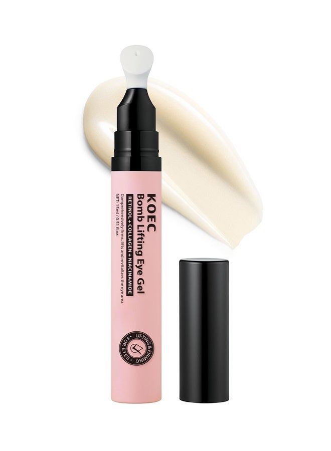 ك أو إي سي جل العين لرفع الهالات السوداء، ريتينول كولاجين ببتيد للتقوية والتعبئة | حمض الهيالورونيك لترطيب متألق | نياسيناميد للهالات السوداء - Image 1