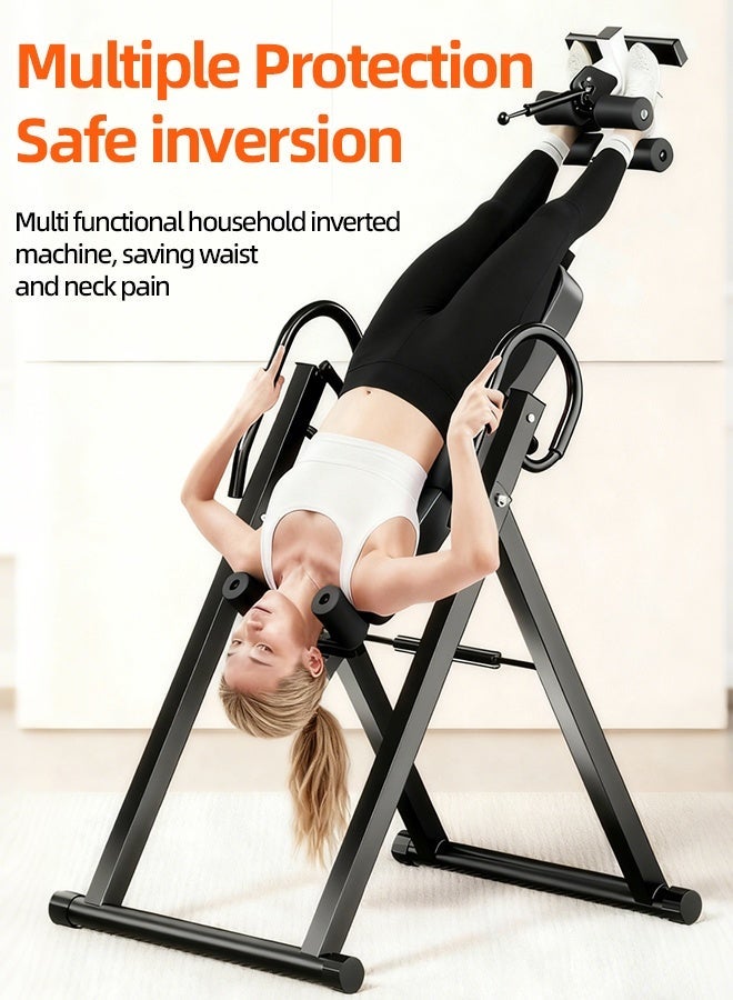 Sandinrayli Inversion Table, 330lbs Capacity Heavy Duty Inversion Table, Decompression Back Stretcher Machine, Strength Training Equipment with Headrest, Ankle Lock, Adjustable Protective Belt,Ultra-Large Adjustment Range of 4.8-6.4 ft - Image 4