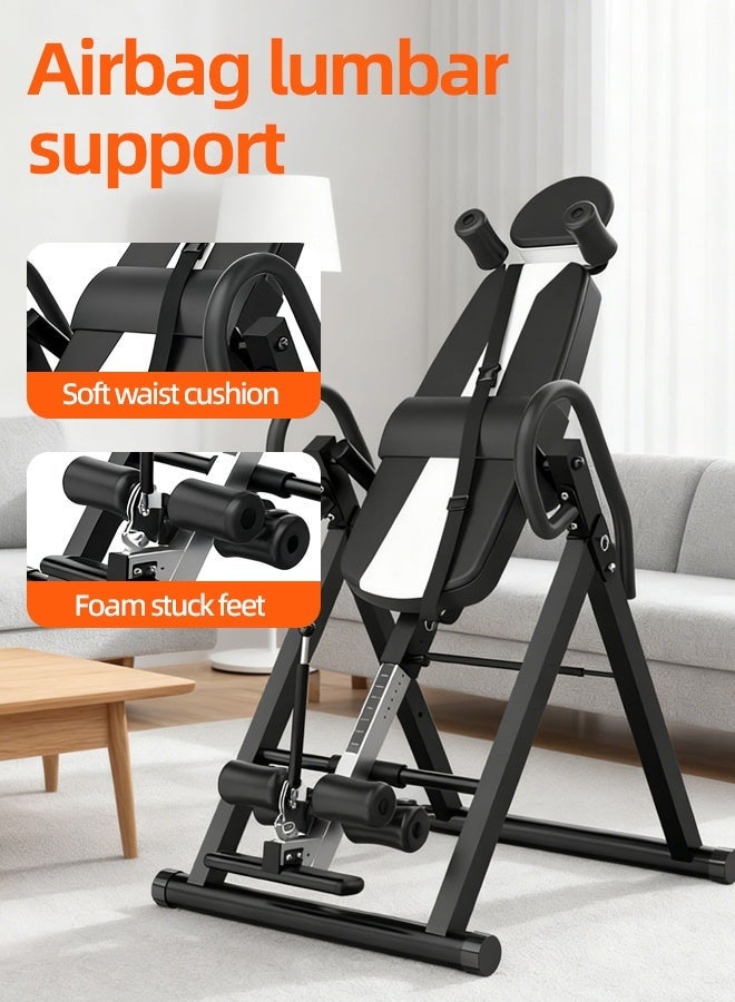 Sandinrayli Inversion Table, 330lbs Capacity Heavy Duty Inversion Table, Decompression Back Stretcher Machine, Strength Training Equipment with Headrest, Ankle Lock, Adjustable Protective Belt,Ultra-Large Adjustment Range of 4.8-6.4 ft - Image 3