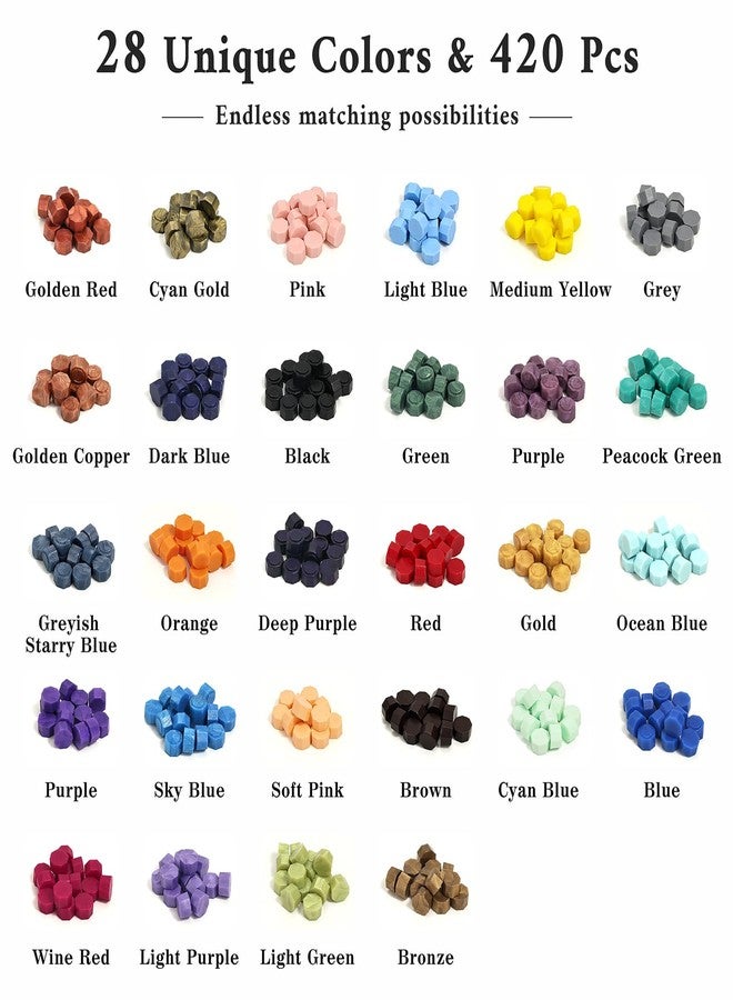 TRINIDa 28C 420Pcs Wax Seal Kit for Wedding Invitations DIY Crafts - Image 2