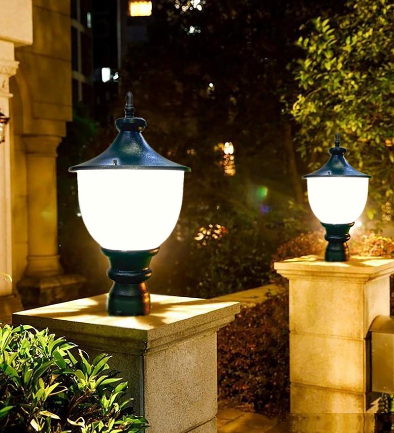 Lyse Decor Main Gate Lights for Home Gate, Waterproof Pillar lamp Lights, Exterior Boundry Wall Lights, Modern Gate Light for Home gate (GL07, Pack of 2) - Image 1