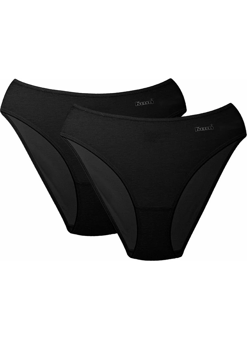 KOM Basic Women's Slip Panties 2 Pack 41BK10131 Black