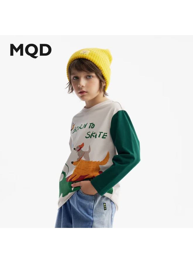 Mqd Maqidun Boys Long Sleeve T-shirt Autumn New Children's Artistic Print Top - Image 1