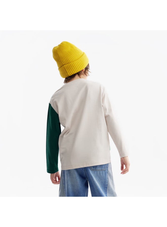 Mqd Maqidun Boys Long Sleeve T-shirt Autumn New Children's Artistic Print Top - Image 3