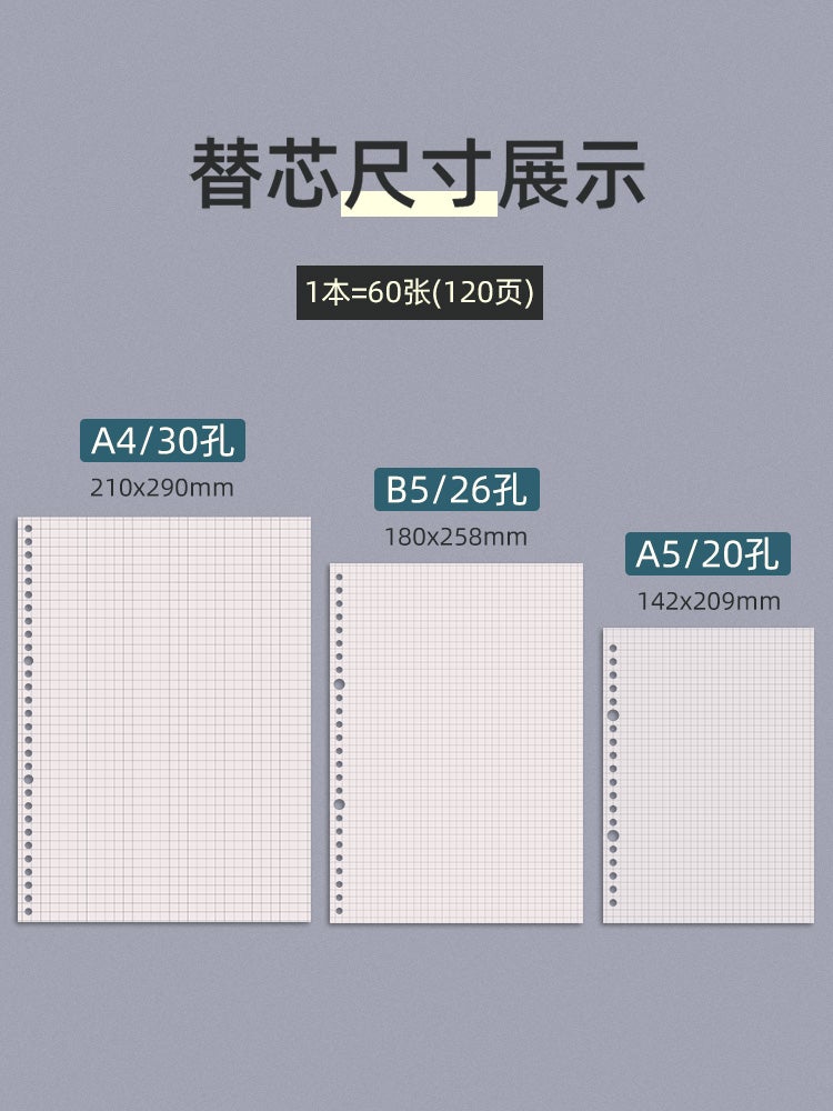 Loose-Leaf Book B5 Detachable A4 Notebook Book For High School Students Wrong Question Book For Junior High School Students And Primary School Students A5 Grids - Image 4