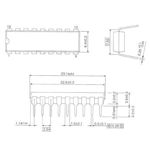 ALLECIN ULN2803 ULN2803APG High-Voltage High-Current Eight-Way Darlington Transistor Arrays NPN IC DIP-18 (Pack of 10pcs) - Image 4