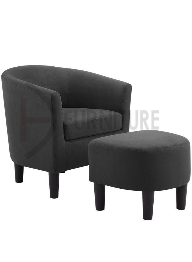 DIVINE FURNITURE Brera Lounge Armchair With Ottoman - Image 2