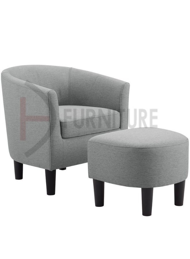 DIVINE FURNITURE Brera Lounge Armchair With Ottoman - Image 3