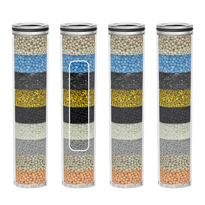 Slirceods Multi-Stage Shower Filter Replacement Compatible with SunCleanse Shower Handheld, High Pressure 9 Spray, Hard Water High Efficiency Filter,4 Pack - Image 1