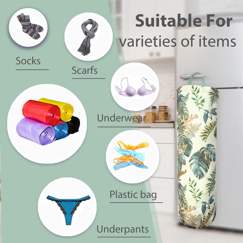 SYIPO Plastic Bag Holder, Reusable Grocery Bag Organizer, Wall Mount, 1 Pack, Small Forest - Image 3