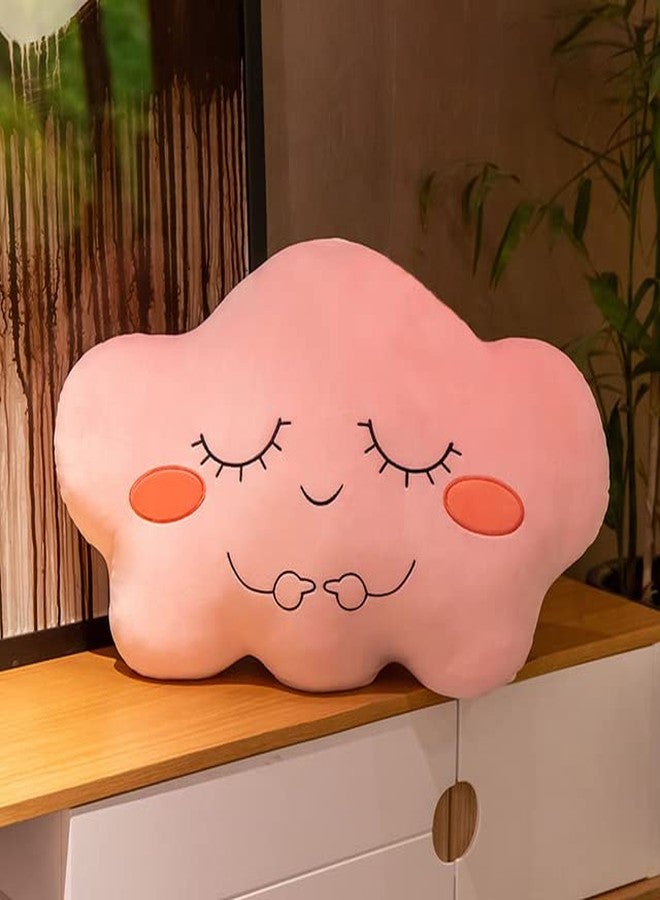 Peach Cuddle Moody Cloud Cushion for Kids Room (45x45 cm, Blushing Pink) Europian Velvet Cushion for Kids, Luxury Kids Furnishing, Decorative Cot Cushion, Nursery Décor, Baby Pillows - Image 1