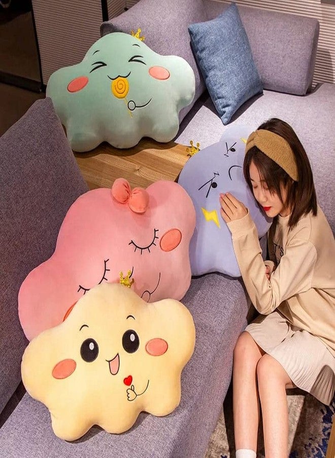 Peach Cuddle Moody Cloud Cushion for Kids Room (45x45 cm, Blushing Pink) Europian Velvet Cushion for Kids, Luxury Kids Furnishing, Decorative Cot Cushion, Nursery Décor, Baby Pillows - Image 4