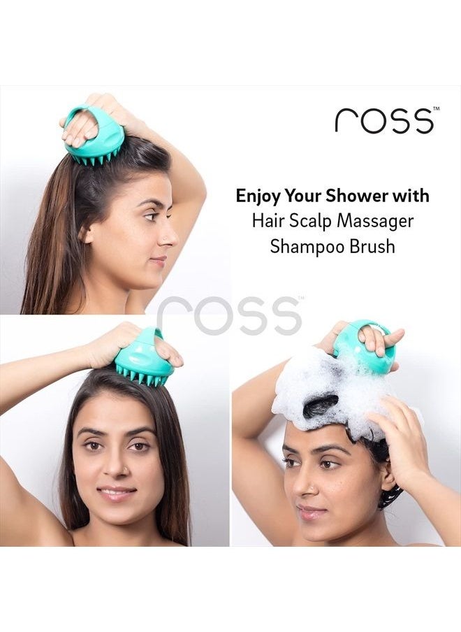 ROSS - Hair Scalp Massager Shampoo Brush with Soft Silicone Bristles for Anti Dandruff, Exfoliating with Scalp Care Manual Head Massager, 1 Count (Pack of 1) (Style 1, Green) - Image 1