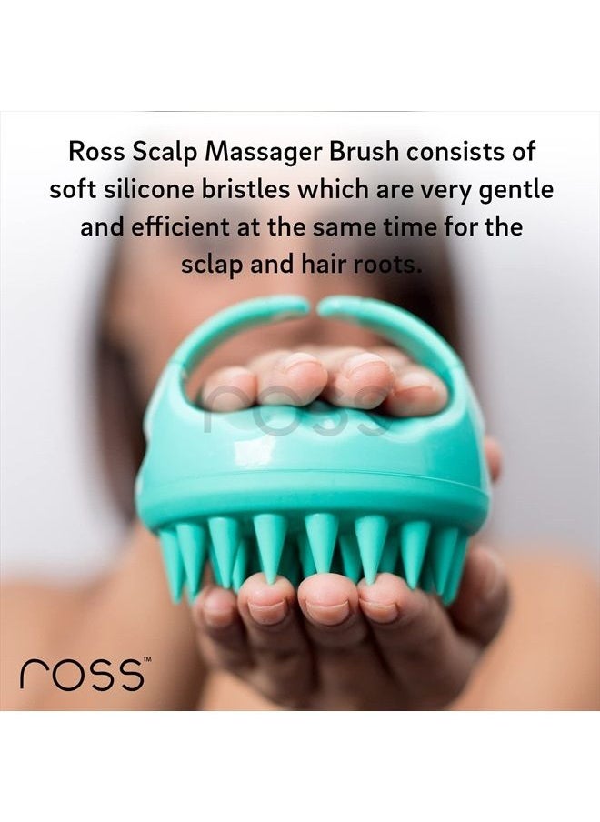 ROSS - Hair Scalp Massager Shampoo Brush with Soft Silicone Bristles for Anti Dandruff, Exfoliating with Scalp Care Manual Head Massager, 1 Count (Pack of 1) (Style 1, Green) - Image 1