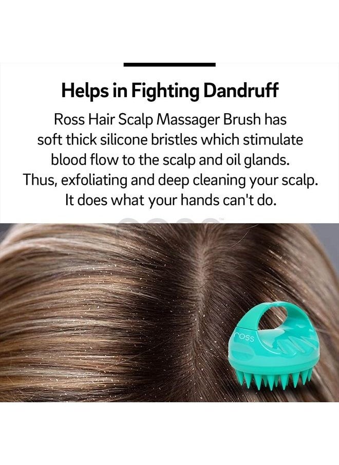 ROSS - Hair Scalp Massager Shampoo Brush with Soft Silicone Bristles for Anti Dandruff, Exfoliating with Scalp Care Manual Head Massager, 1 Count (Pack of 1) (Style 1, Green) - Image 1