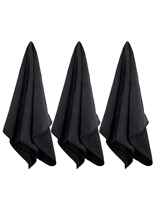 Polyte Professional Quick Dry Lint Free Microfiber Hair Drying Salon Towel 16 X 29 In 12 Pack (Black) - Image 5