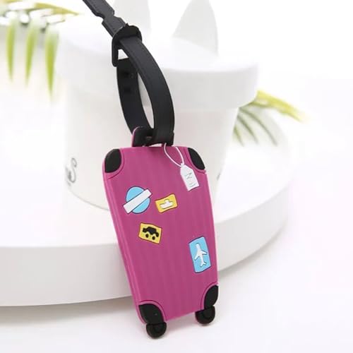 Birthday Popper 6 Pcs Trolley Bag Theme Pink Luggage Tags as Birthday Return Gifts for Boys Fun Colorful Tags for Kids School Bags with Name Label - Image 2