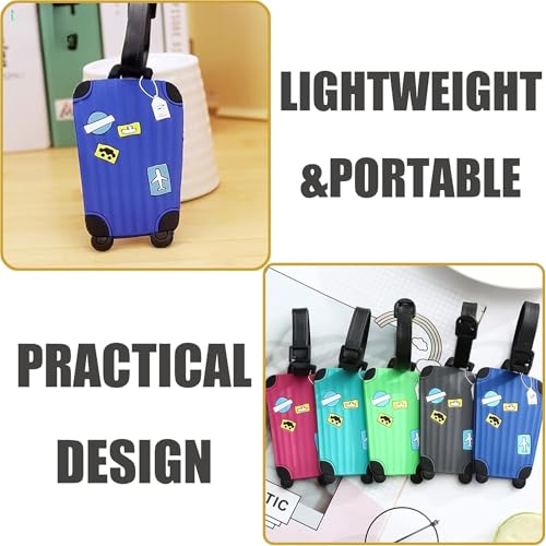 Birthday Popper 6 Pcs Trolley Bag Theme Pink Luggage Tags as Birthday Return Gifts for Boys Fun Colorful Tags for Kids School Bags with Name Label - Image 5