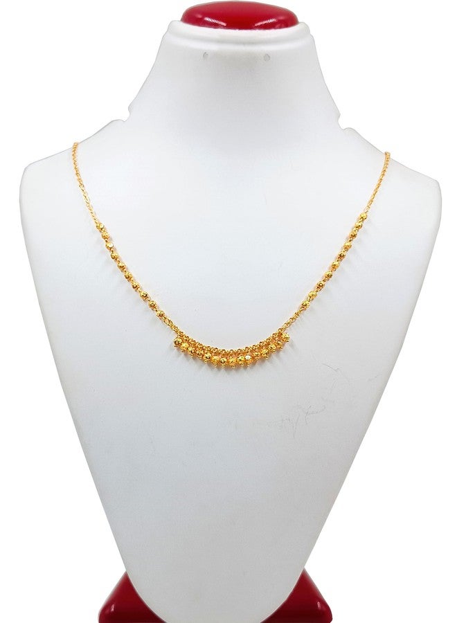 JHB Gold Plated Short Tanmaniya Chain For Women And Girls - Image 3